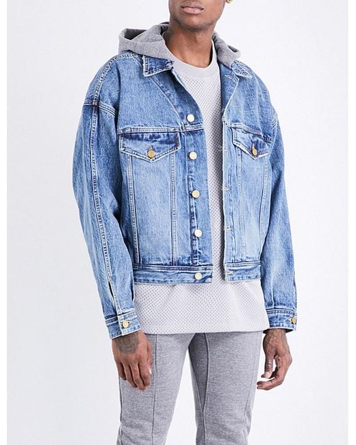 Fear Of God Fifth Collection Hooded Denim Jacket in Blue for Men